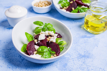 Beetroot salad with cheese