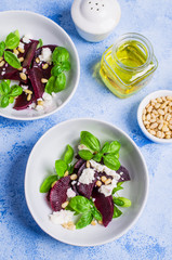 Beetroot salad with cheese