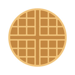 Round waffle breakfast flat vector color icon for food apps and websites
