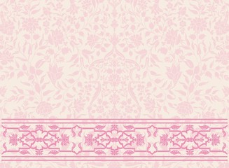 wedding card design, paisley floral pattern , India