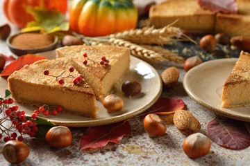 Autumn spicy pumpkin pie