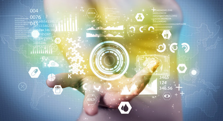 Businessman analyzing medical data