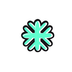 Fototapeta na wymiar Snowflake icon in pop-art style