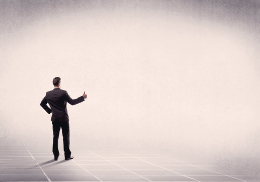 Business person standing in empty space