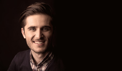 young man close up portrait