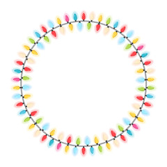 Naklejka premium Christmas Lights - Circle