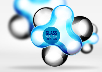 Digital techno bubble background template