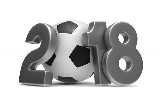 Soccer 2018 on white background. Isolated 3D illustration
