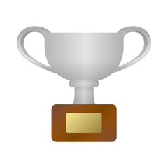 Trophy cup icon illustration. silver ( 2nd place ) 