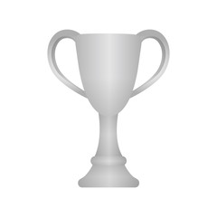 Trophy cup icon illustration. silver ( 2nd place ) 