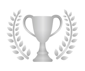 Trophy cup icon illustration. silver ( 2nd place ) 