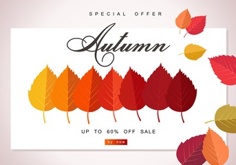 Autumn sale background template. Poster, card, label, banner design set. Layouts for shopping sale or promo poster and frame leaflet or web banner