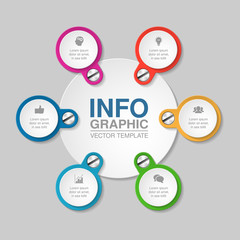 Vector infographic template for diagram, graph, presentation, chart, business concept with 6 options.