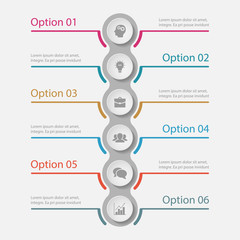 Vector infographic template for diagram, graph, presentation, chart, business concept with 6 options.