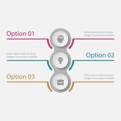 Vector infographic template for diagram, graph, presentation, chart, business concept with 3 options.