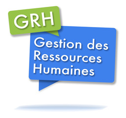 French GRH initals in colored bubbles