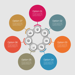 Obraz premium Vector infographic template for diagram, graph, presentation, chart, business concept with 7 options.