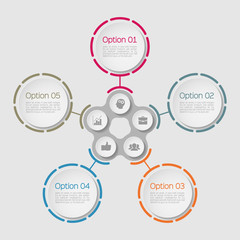 Vector infographic template for diagram, graph, presentation, chart, business concept with 5 options.