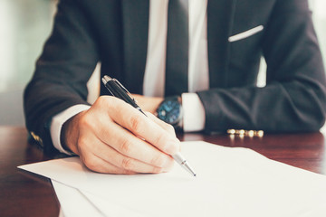Cropped View of Business Leader Making Notes