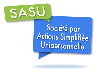French SASU initals in colored bubbles