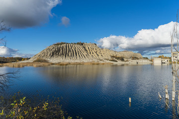 Rummu (Estonia) is abandoned quarry filled with water.