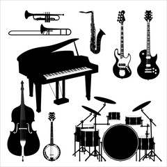 Jazz_band_instruments_set