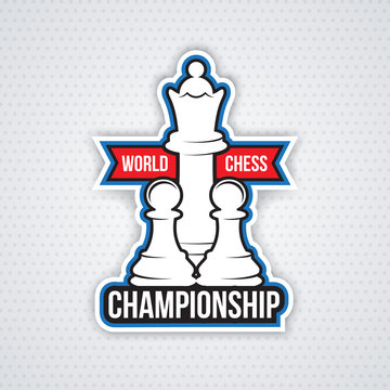 Chess cup logo or emblem template