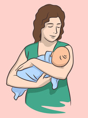 Mother holding a baby