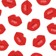 Seamless pattern with lips