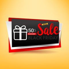 Black friday web tag banner promotion sale discount style vector illustration 004