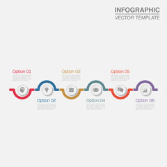 Vector infographic template for diagram, graph, presentation, chart, business concept with 6 options.