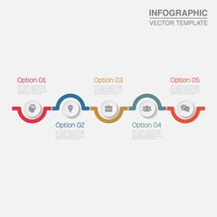 Vector infographic template for diagram, graph, presentation, chart, business concept with 5
 options.