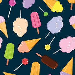 Seamless Pattern With Sweets
