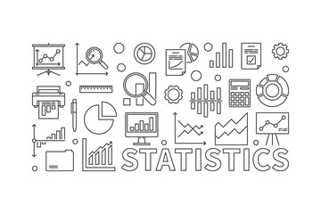 Vector statistics line vector illustration