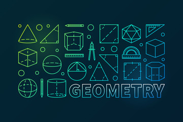 Geometry colorful vector outline banner