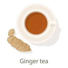 Ginger tea icon, cartoon style