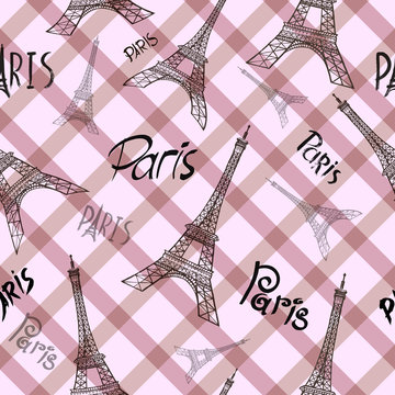 Eiffel tower Paris seamless background