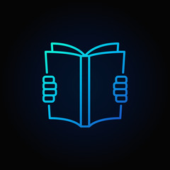 Reading a book blue icon