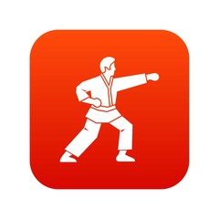 Fototapeta na wymiar Aikido fighter icon digital red