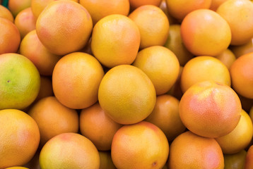 grapefruits on the market counter