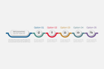 Vector infographic template for diagram, graph, presentation, chart, business concept with 5 options.