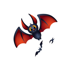 Cute cartoon bat character for your design. Vector illustration.