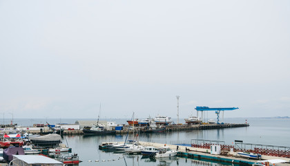 Sea port in Russia with a sea view