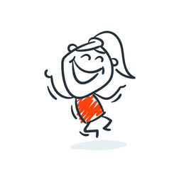 Strichfiguren - Frauchen: Freude, Luftsprünge, Jubel. (18)