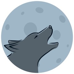 Wolf with moon.