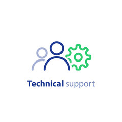 IT support, tech professional, system maintenance concept, teem work, vector icon