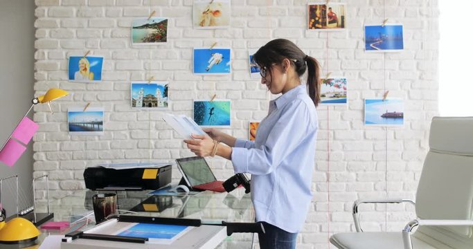 Portrait Of Happy Confident Woman Girl Working As Artist