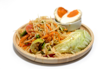 Thai papaya salad also known as Som Tum from Thailand