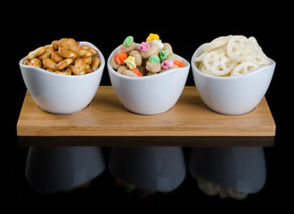 Junk food or snack food on a background.