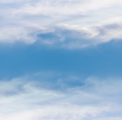 beautiful blue sky background with cloud and sunset light